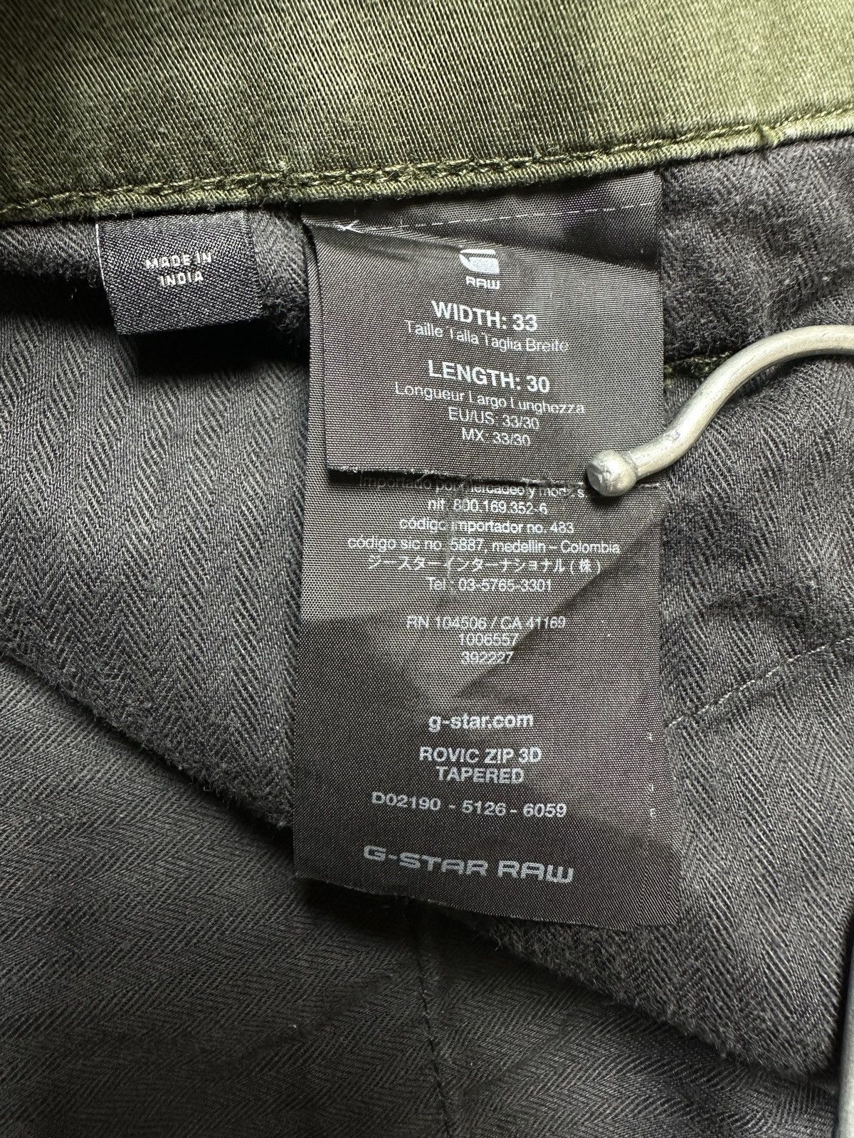 G-Star G-Star Raw Rovic Zip 3D Regular Tapered Cargo Pants Size US 33 - 8 Thumbnail