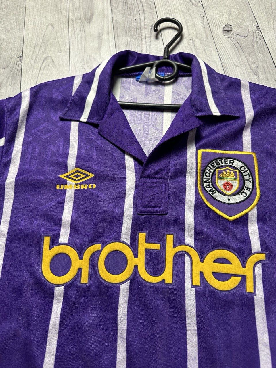 Vintage Vintage Manchester City soccer jersey rare away purple L Size US L / EU 52-54 / 3 - 2 Thumbnail