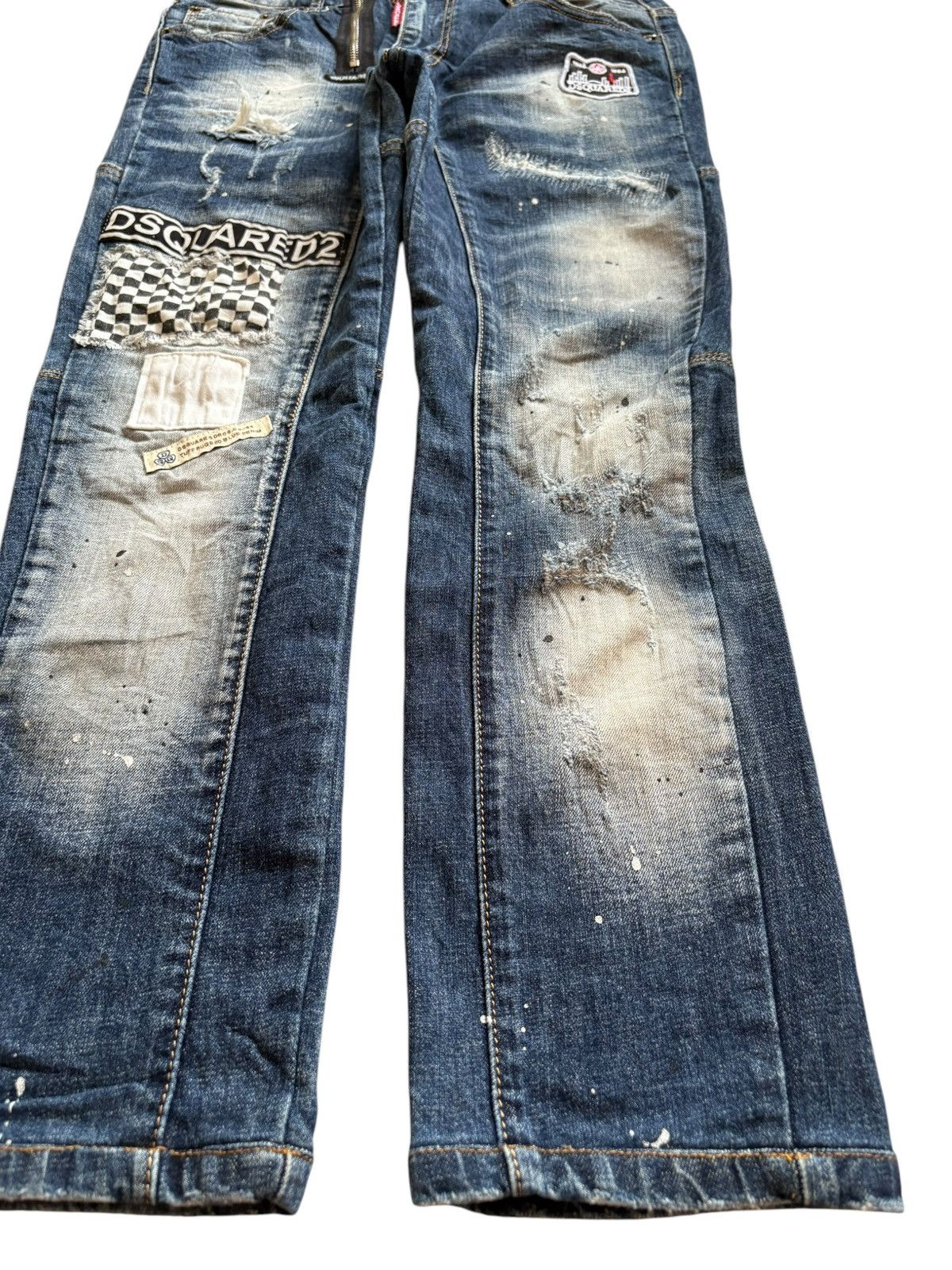 Dsquared2 Vintage Dsquared2 Patches Faded Wash Embellish Jeans Size US 31 - 7 Thumbnail