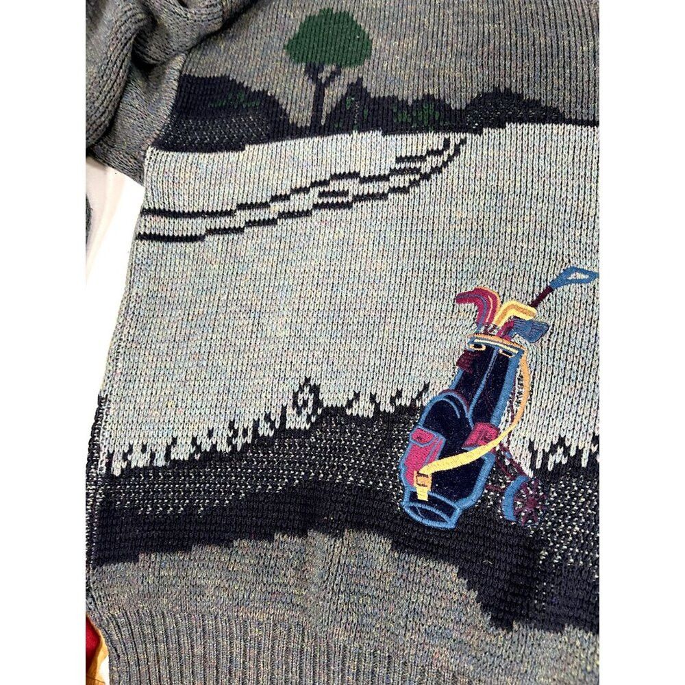 Vintage Vintage 80s Arnold Palmer Embroidered Knit Golf V-Neck Swea Size US XL / EU 56 / 4 - 3 Thumbnail