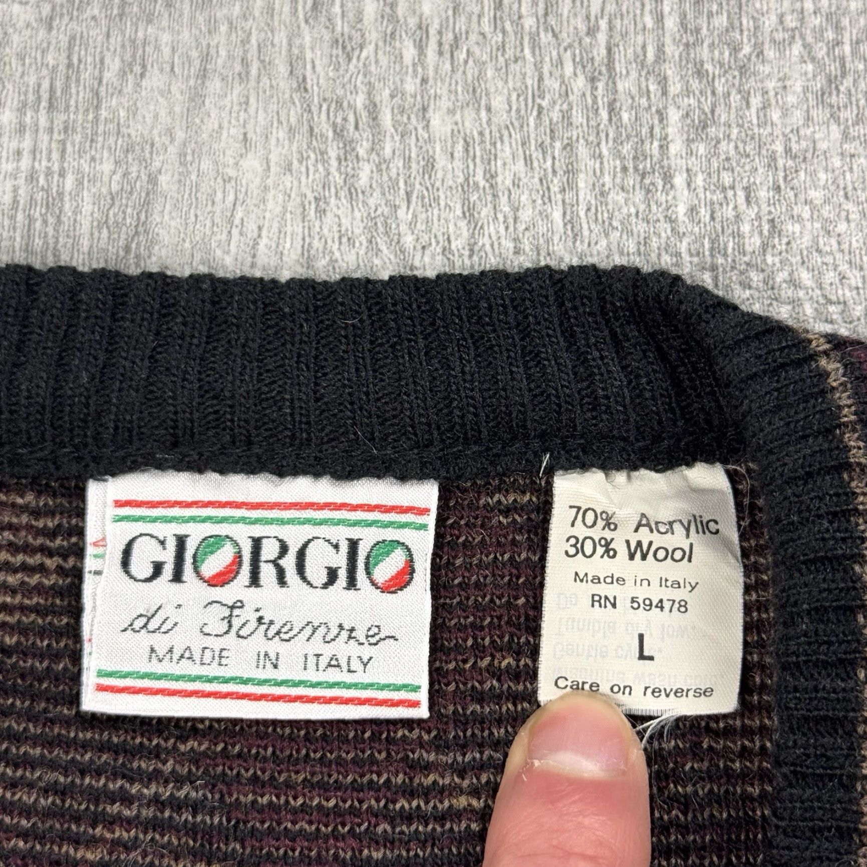 Vintage VINTAGE Giorgio Di Firenze Argyle Diamond Knit Sweater Men's Large Italy Fall Winter Casual Preppy Pullover Size US L / EU 52-54 / 3 - 3 Thumbnail