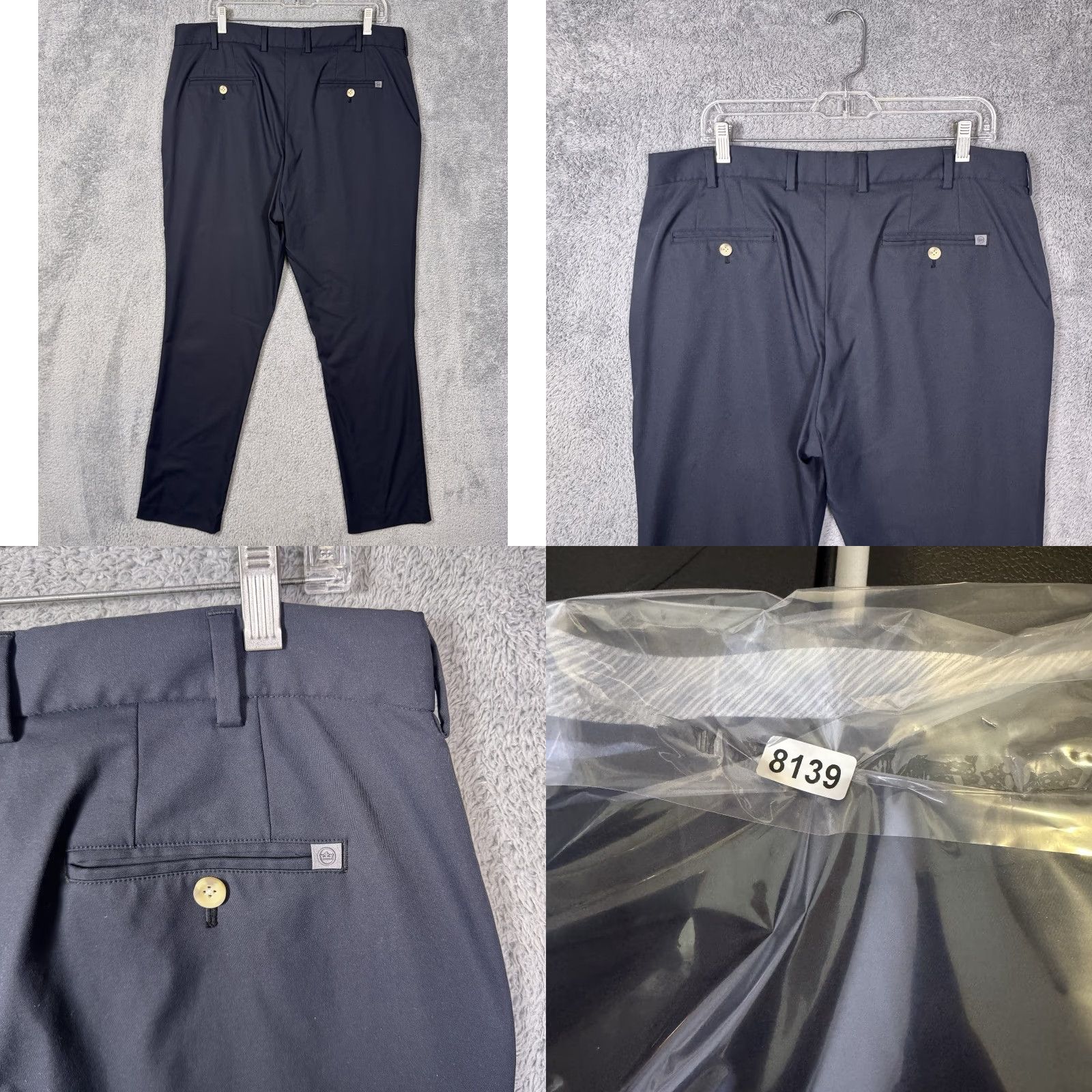 Peter Millar Peter Millar Raleigh Performance Trouser Pants Men 36x32 Chino Flat Front Regular Black Polyester Moisture Wicking Pockets Slim/Standard Size US 36 / EU 52 - 9 Thumbnail
