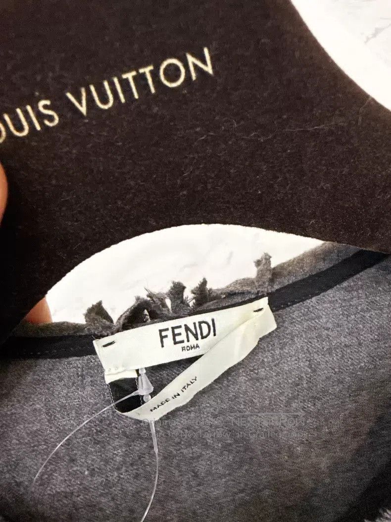 Fendi Fendi Gray wool ruffled long-sleeve dress Size XS / US 0-2 / IT 36-38 - 5 Thumbnail