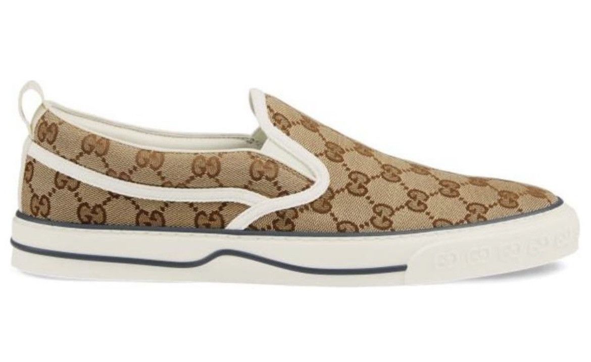 Gucci Gucci Men's Tennis 1977 Slip-On Beige Ebony size 12 Size US 12 / EU 45 - 2 Thumbnail