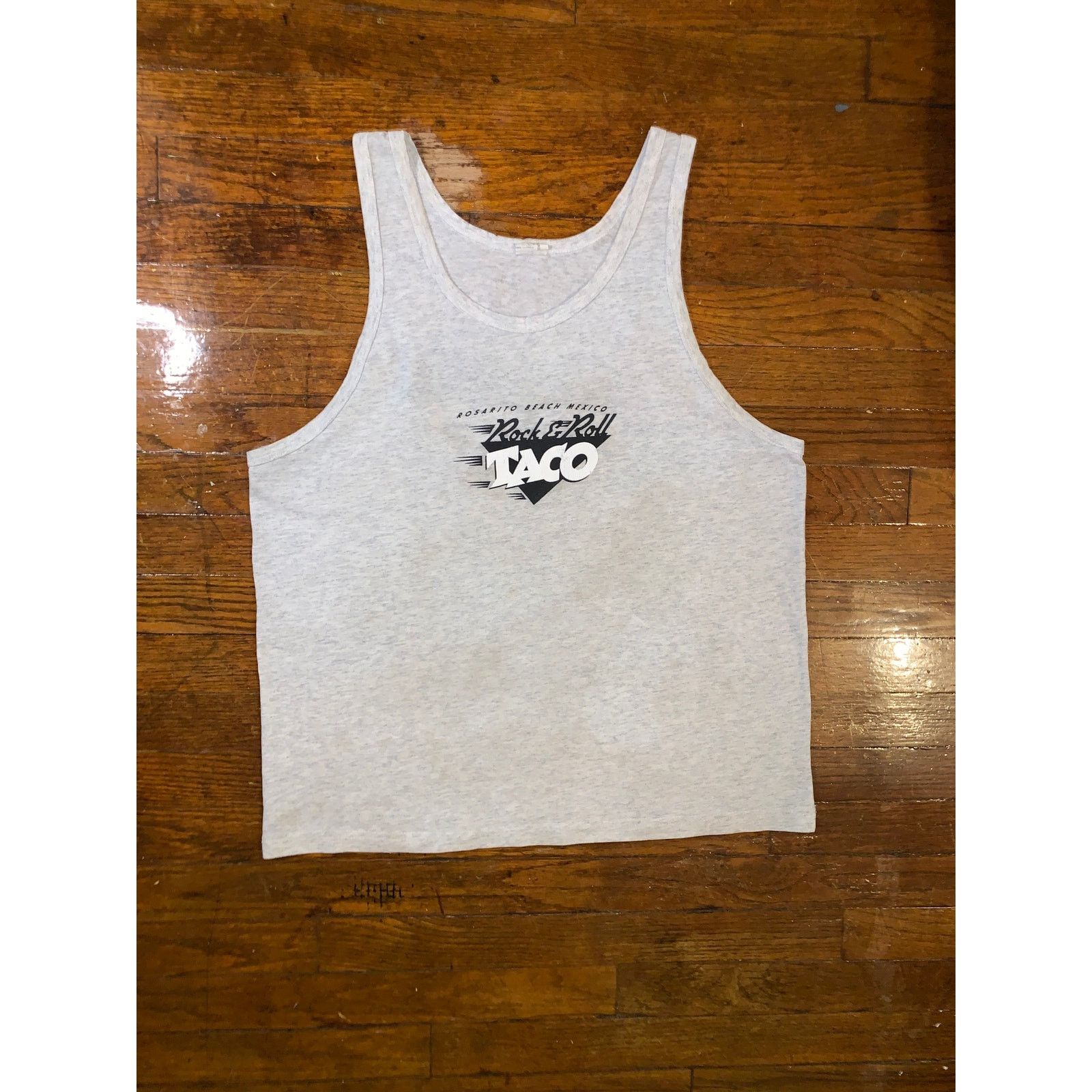 Vintage Rock & Roll Taco Rosarito Beach Mexico Tank Top Large Gray Size US L / EU 52-54 / 3 - 2 Thumbnail