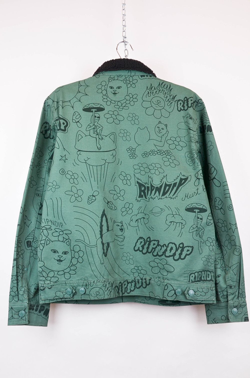 RIPNDIP RIP N DIP Forest Green Scribble Sherpa Jacket - L Size US L / EU 52-54 / 3 - 3 Thumbnail