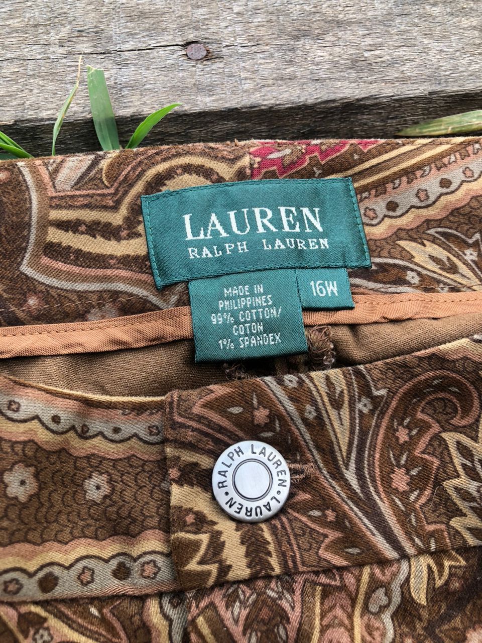 Ralph Lauren Ralph Lauren Brown Paisley Pants Size 35" - 3 Thumbnail