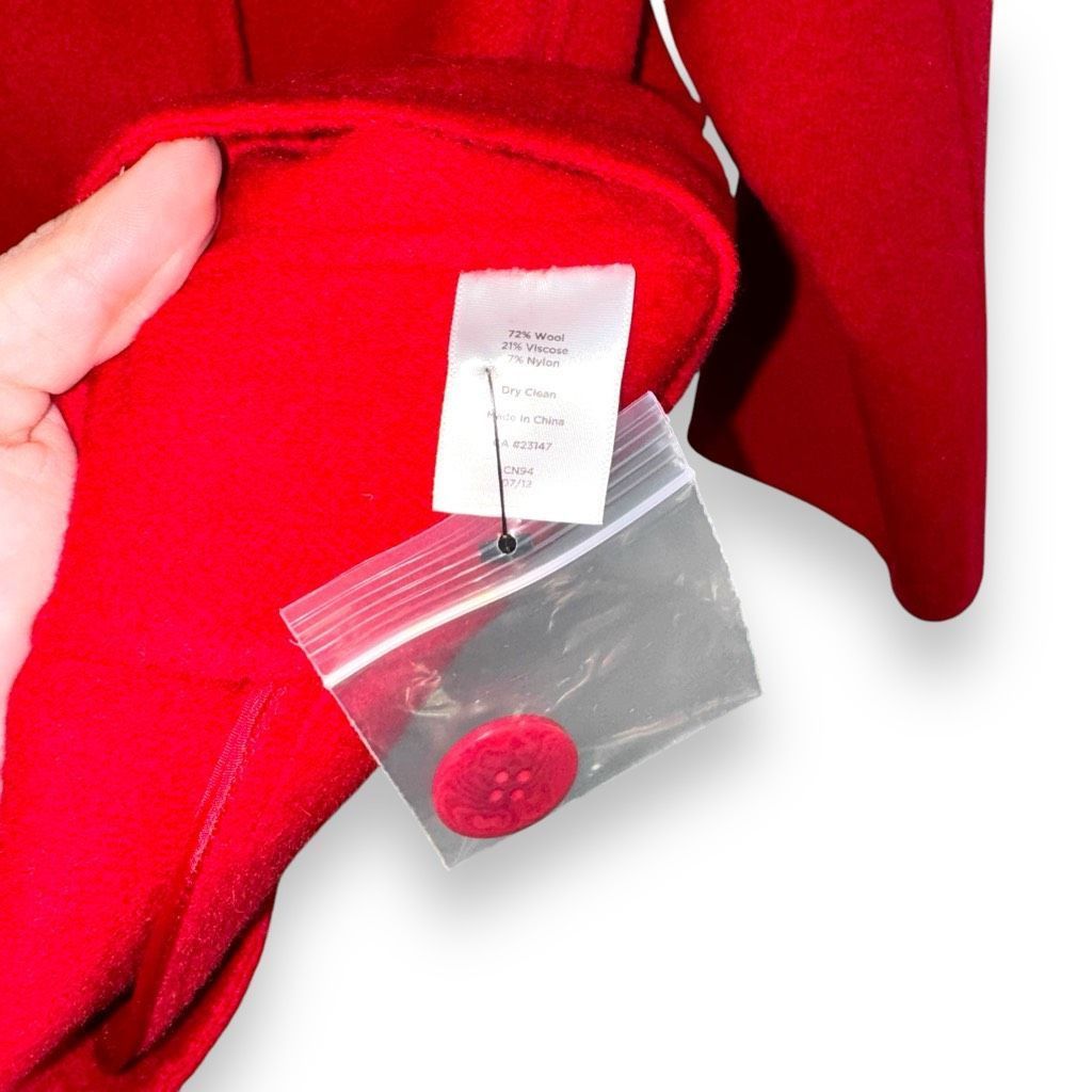 Other NWT Talbots Petites Crimson Red Wool Pea Coat Size 12P Size XL / US 12-14 / IT 48-50 - 5 Thumbnail