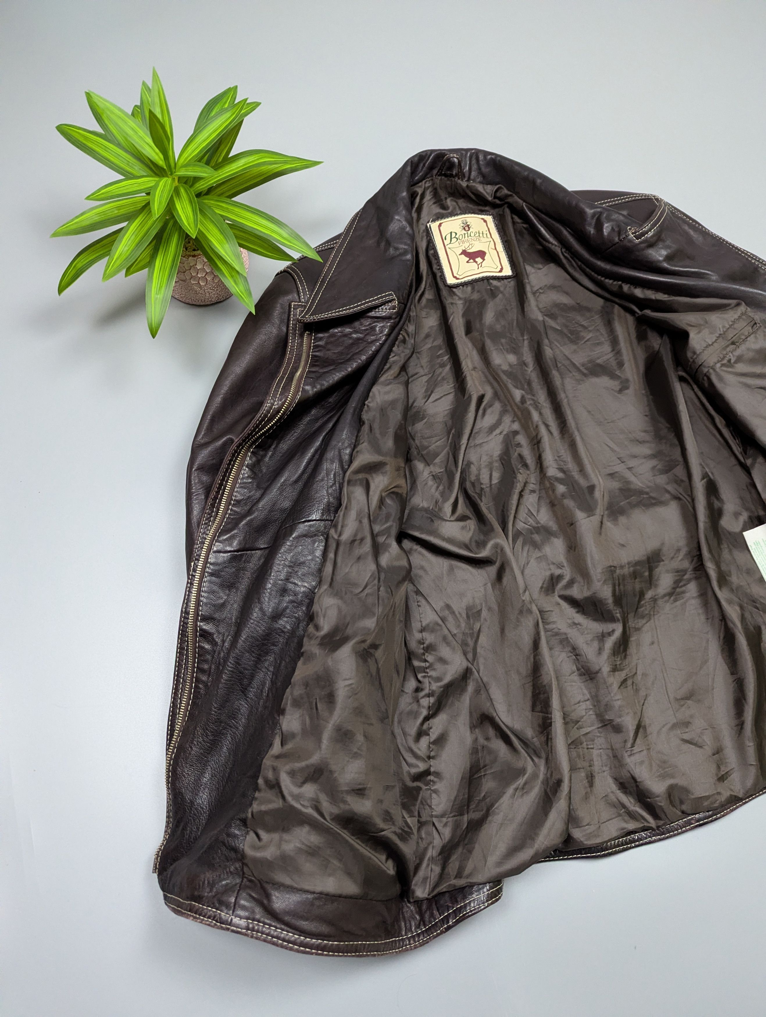 Bonchetti Firenze 90s Vintage Leather Trench Coat/Jacket