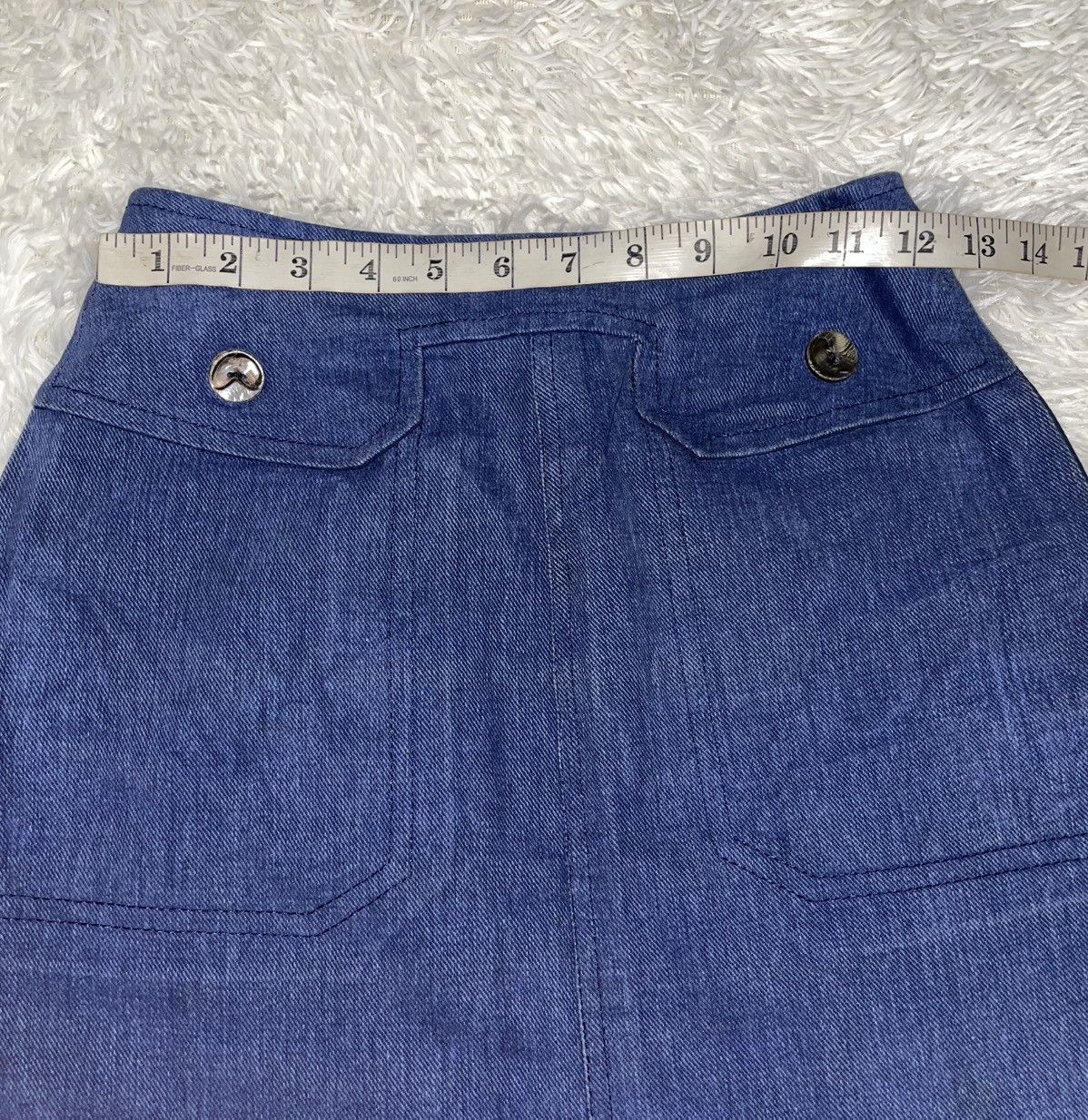 Celine Vintage Celine Paris Denin Midi Skirt Size 24" / US 00 / IT 34 - 8 Thumbnail