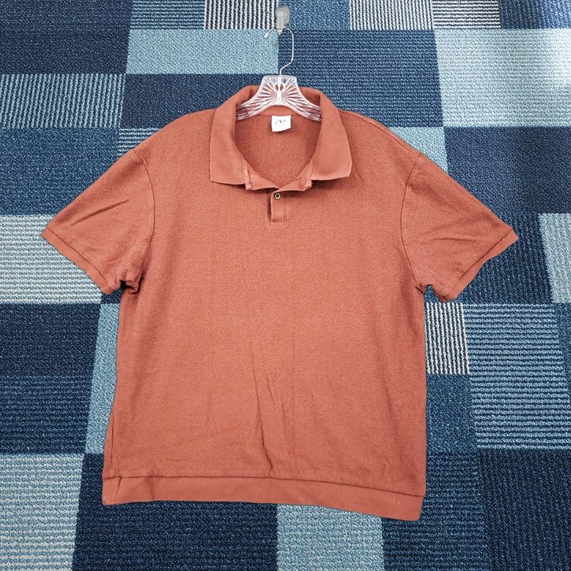 Zara Zara Polo Shirt Mens L Brown Knit Short Sleeve Collared Pullover Polo Shirt Size US L / EU 52-54 / 3 - 1 Thumbnail