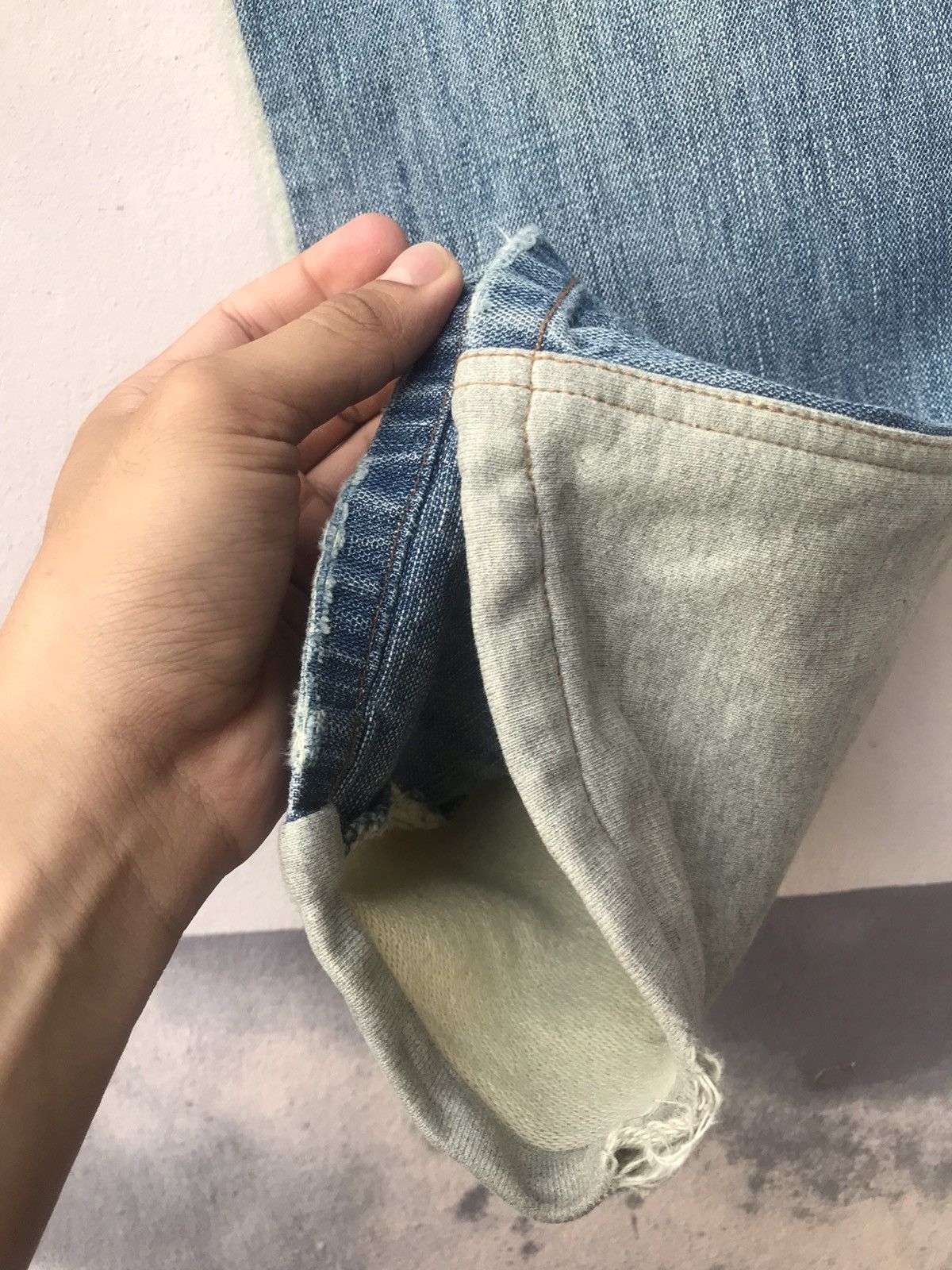 Vintage Gumu International Japan Distressed Hybrid Paint Denim Size US 34 / EU 50 - 6 Thumbnail
