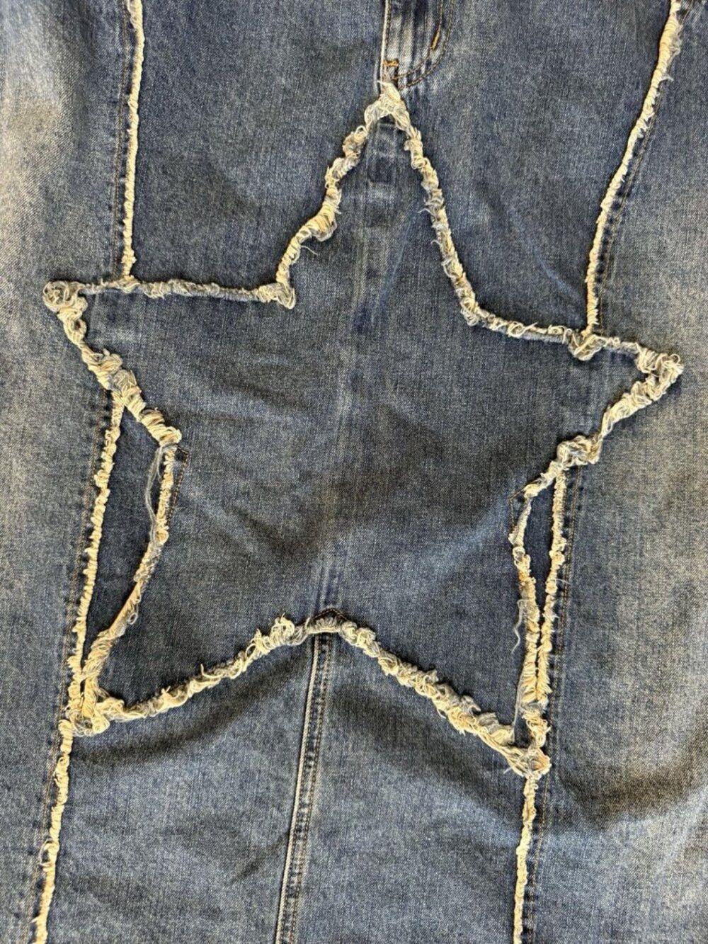 Hot Topic Hot Topic Social Collision Frayed Star Denim Skirt Women’s Size 26" / US 2 / IT 38 - 3 Thumbnail