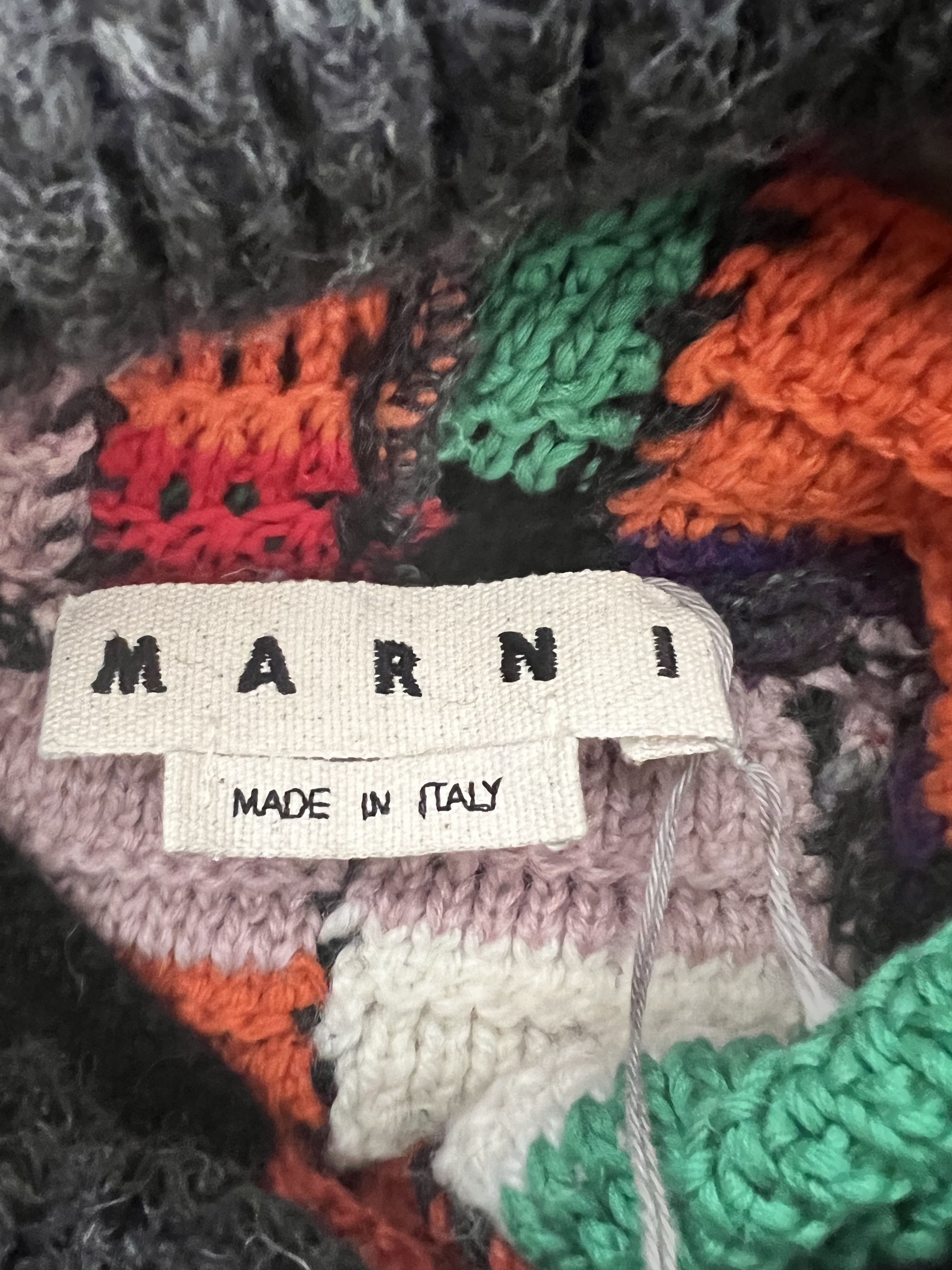 Marni Handmade Crochet Wool Block Patchwork Hoodie Size US M / EU 48-50 / 2 - 6 Thumbnail