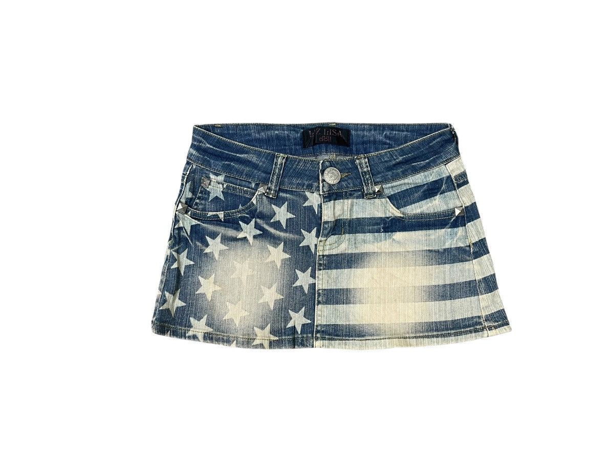 LIZ LISA Vintage Liz Lisa Stripe Star Punk Mini Skirt Streetwear Size 28" / US 6 / IT 42 - 1 Thumbnail