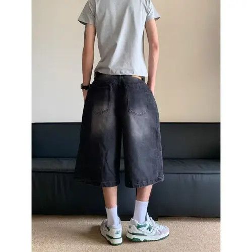 Japanese Brand × Jean American style washed distressed straight denim shorts Size US 32 / EU 48 - 3 Thumbnail