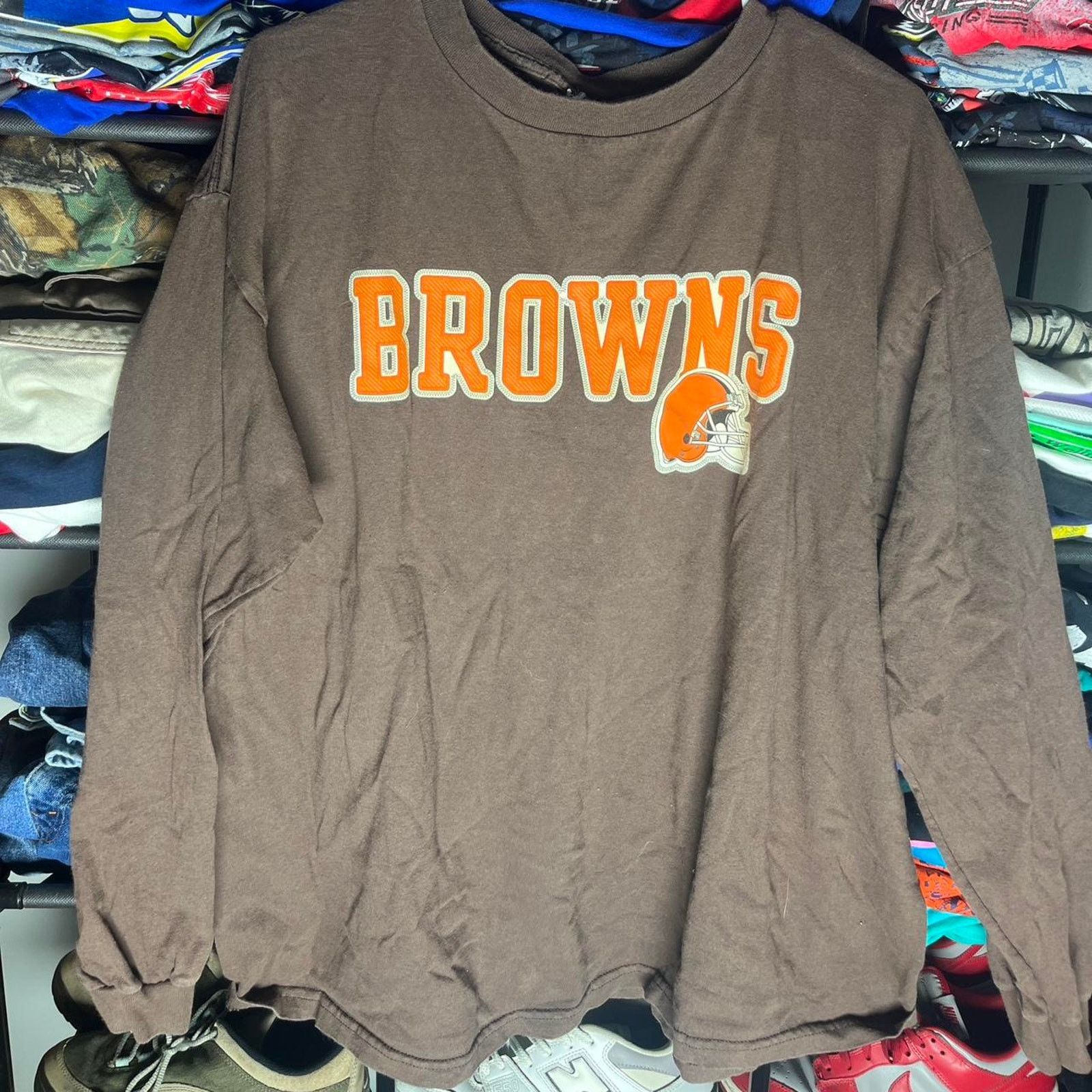 NFL Vintage puff print cleveland browns long sleeve Size US L / EU 52-54 / 3 - 1 Thumbnail