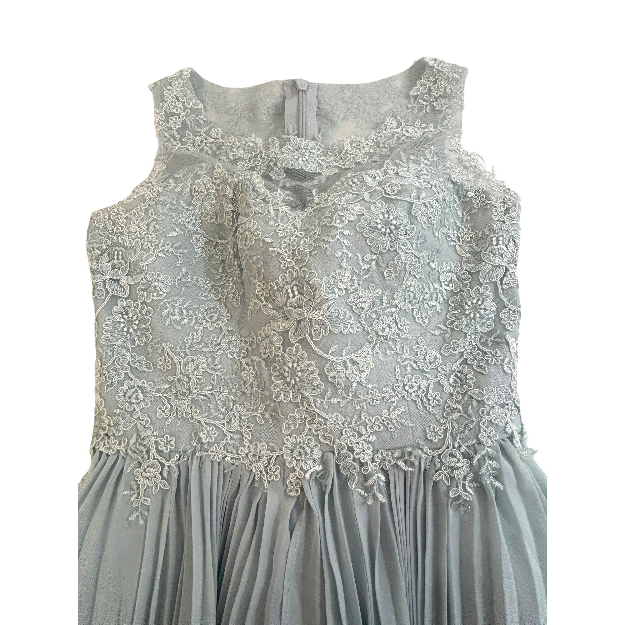 Other JJ’s House Cocktail Dress 4 Blue Green Lace Chiffon Pleats S Size S / US 4 / IT 40 - 16 Thumbnail