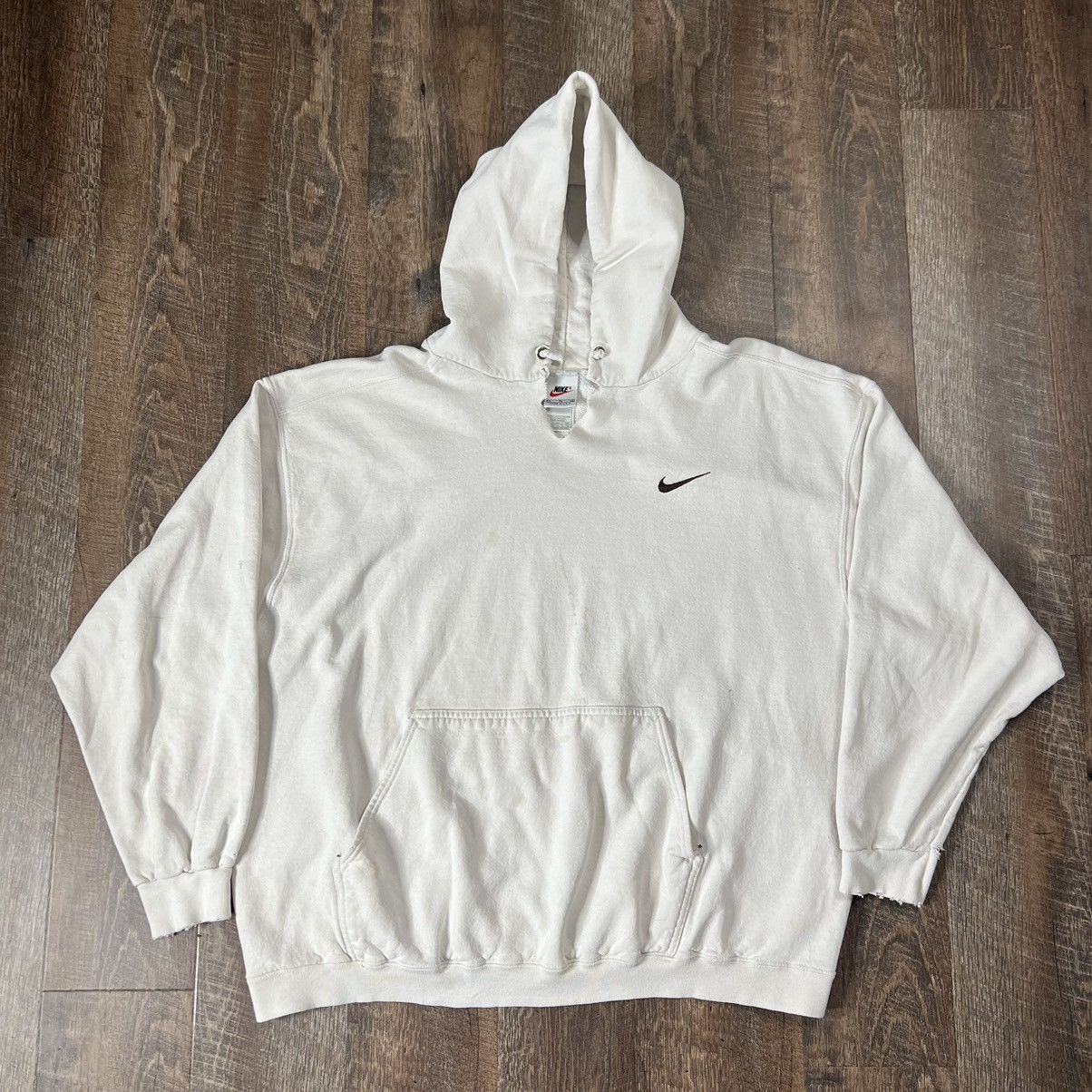 Vintage 90s Nike Mini Swoosh Hoodie brown swoosh