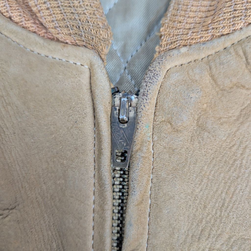 Vintage True Vintage Nubuck Leather Bomber Jacket Size US XS / EU 42 / 0 - 7 Thumbnail