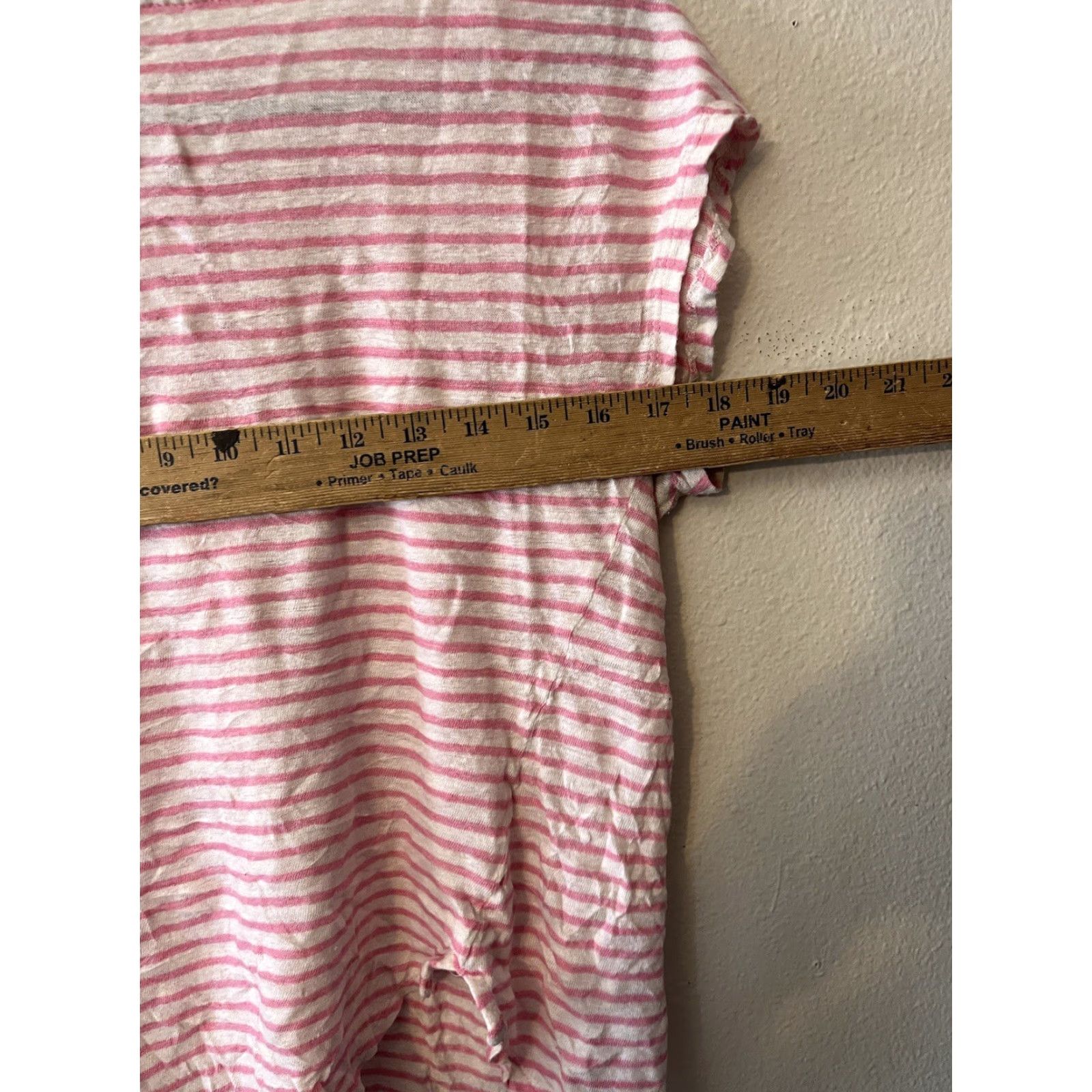 Christian Siriano Christian Siriano Shirt Women Top Medium Pink Striped Linen Short Sleeve Tee"} Size M / US 6-8 / IT 42-44 - 4 Thumbnail