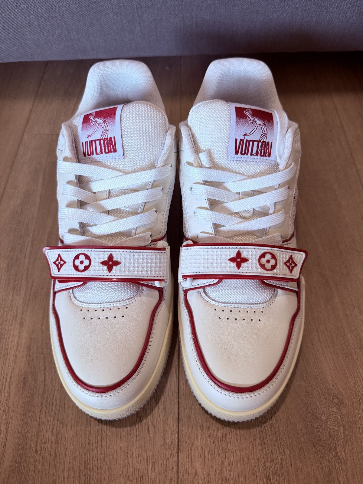 Louis Vuitton LOUIS VUITTON TRAINER RED WHITE VIRGIL Size US 8 / EU 41 - 4 Thumbnail