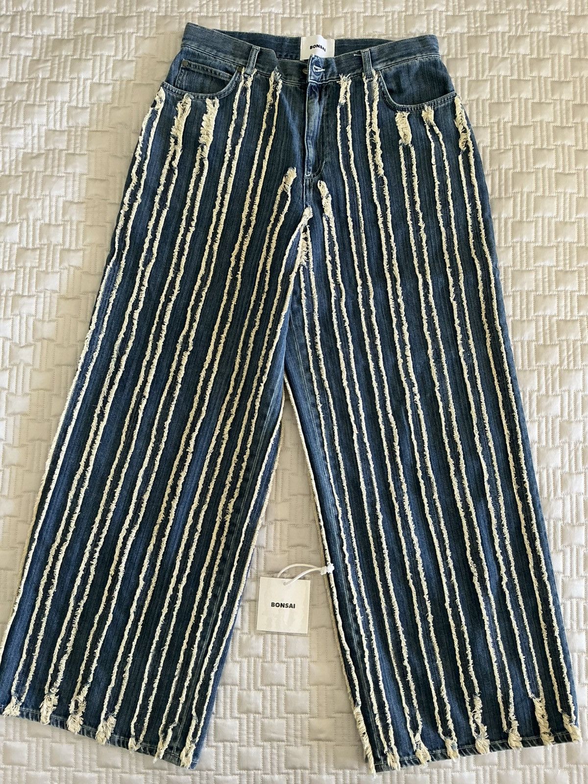 BONSAI BONSAI FRINGES SUPER LOOSE DENIM Blue size M 32 Size US 32 / EU 48 - 1 Thumbnail