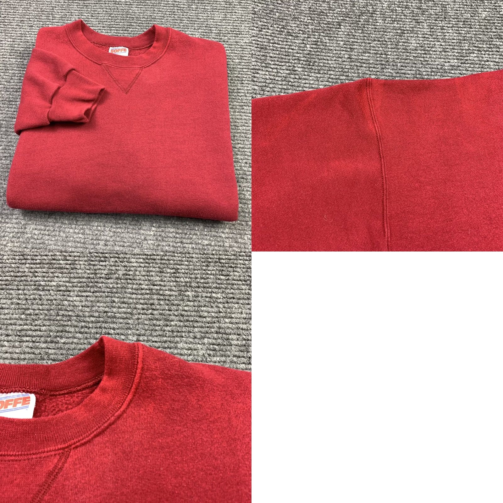 Soffe VINTAGE Soffe Sweatshirt Crewneck Red 90s Adult Large Gusset Cotton Blend Mens Sweatshirt 50/50 Made In USA Regular Size L Size US L / EU 52-54 / 3 - 8 Thumbnail