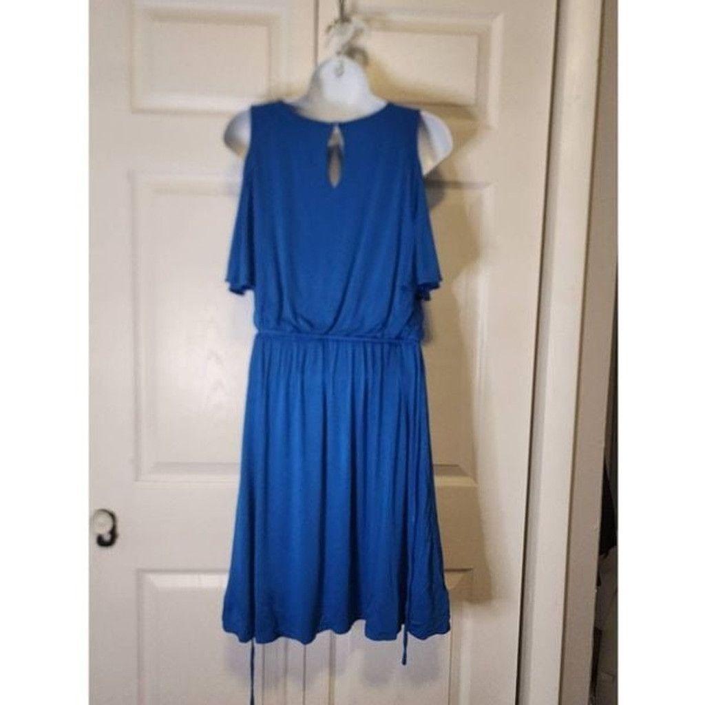 Loft Blue Cold Shoulder Dress Size XS / US 0-2 / IT 36-38 - 2 Thumbnail