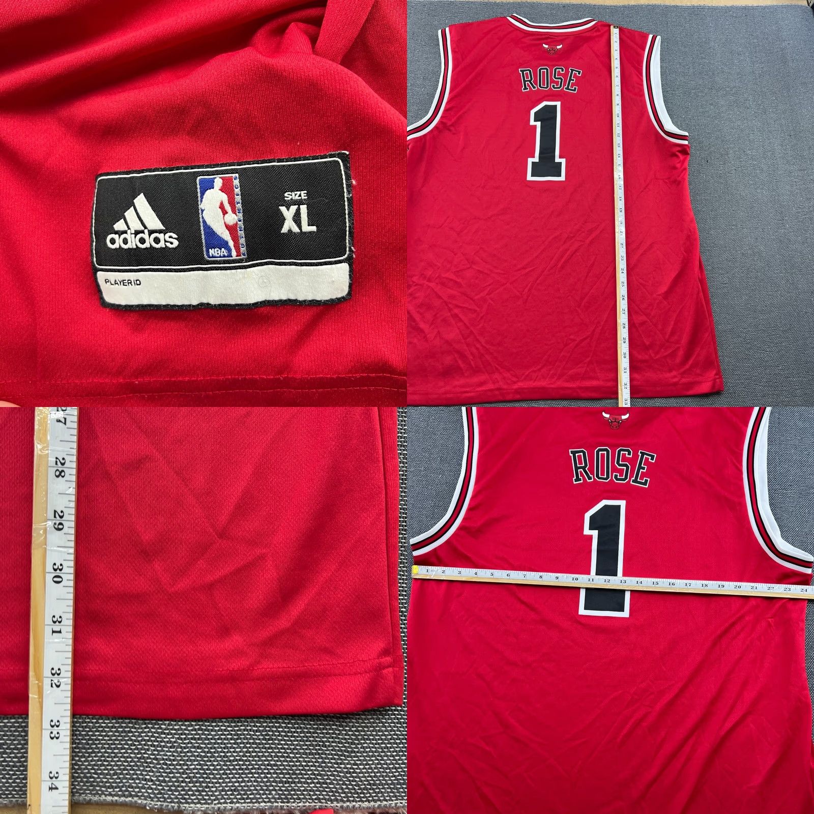 Adidas Nike Bulls 2011 Derrick Rose #1 Basketball Jersey Mens XL Red Tank Top Adidas Size US XL / EU 56 / 4 - 9 Thumbnail