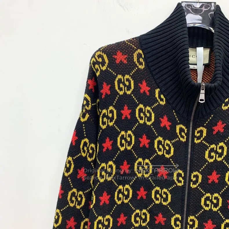 Gucci Gucci Colour-blocked logo jacquard full-print cotton stand Size US L / EU 52-54 / 3 - 3 Thumbnail