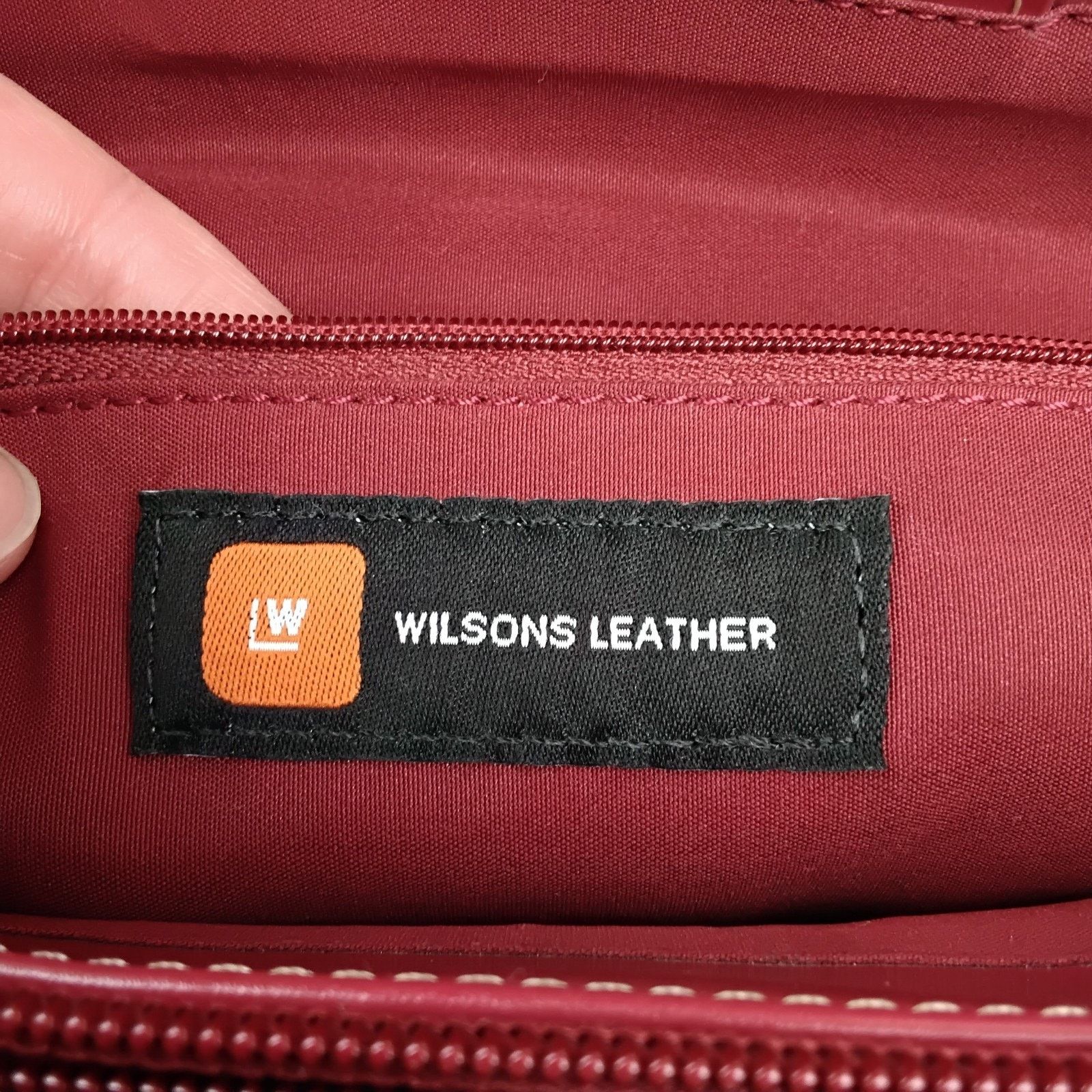 Wilsons Leather Wilson's Leather Large Tote Bag Purse Red Leather Size ONE SIZE - 12 Thumbnail