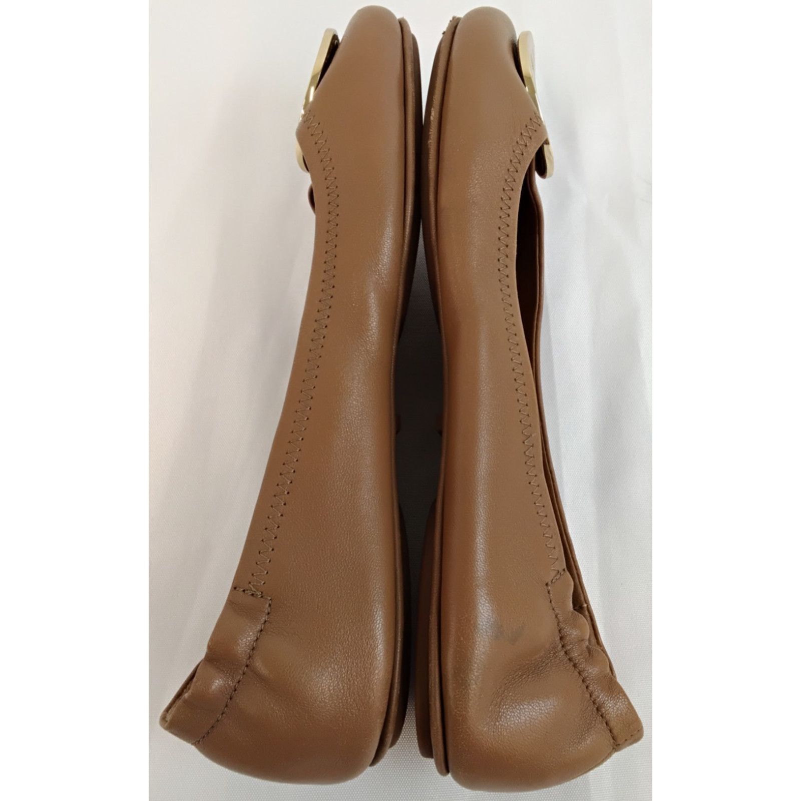Tory Burch Tory Burch Reva Ballet Flats Women's 7 Brown Leather w/ Gold Size US 7 / IT 37 - 7 Thumbnail