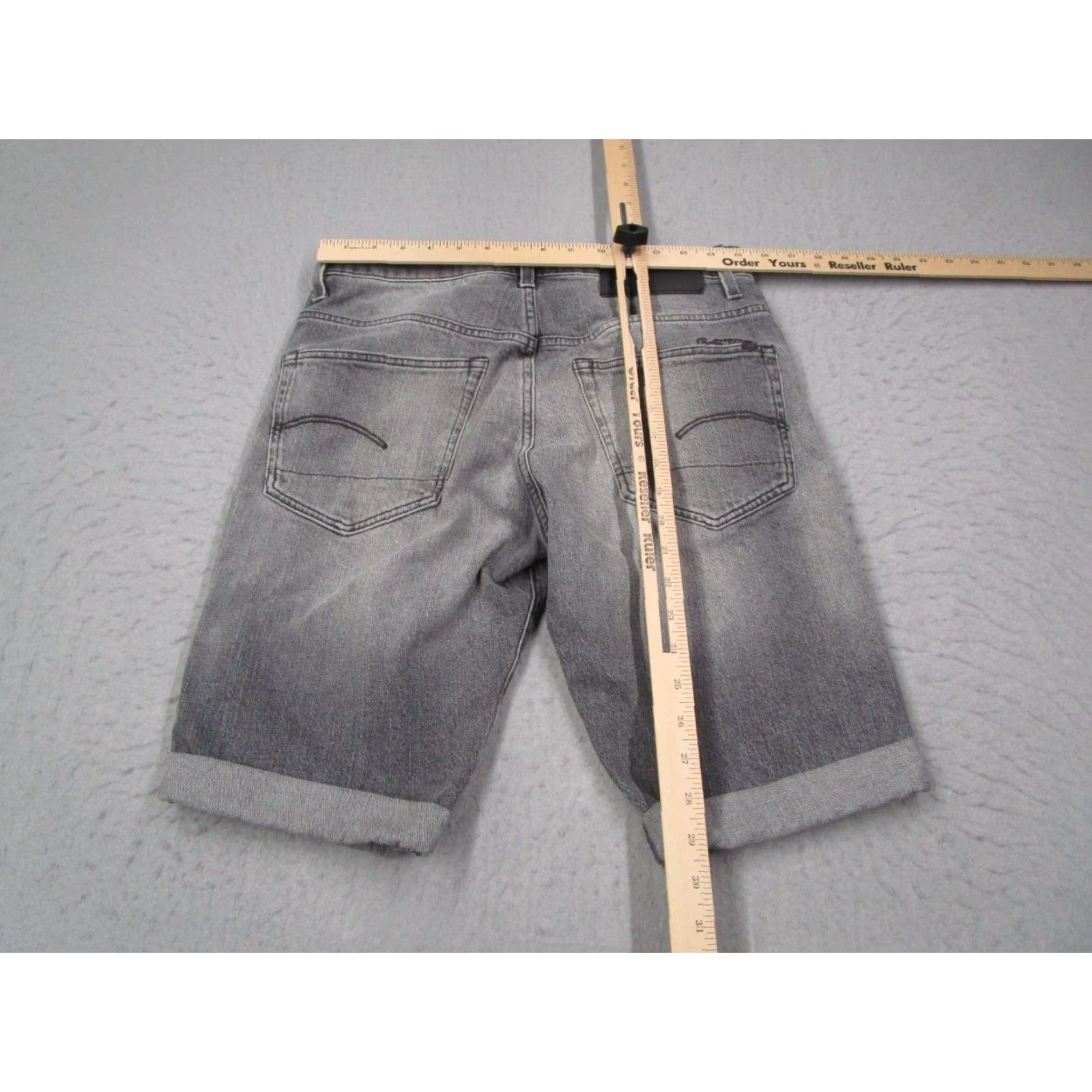 G-Star G Star Shorts 29 Gray Denim Straight Button Fly 11" Skate Casual Mens Size US 29 - 6 Thumbnail