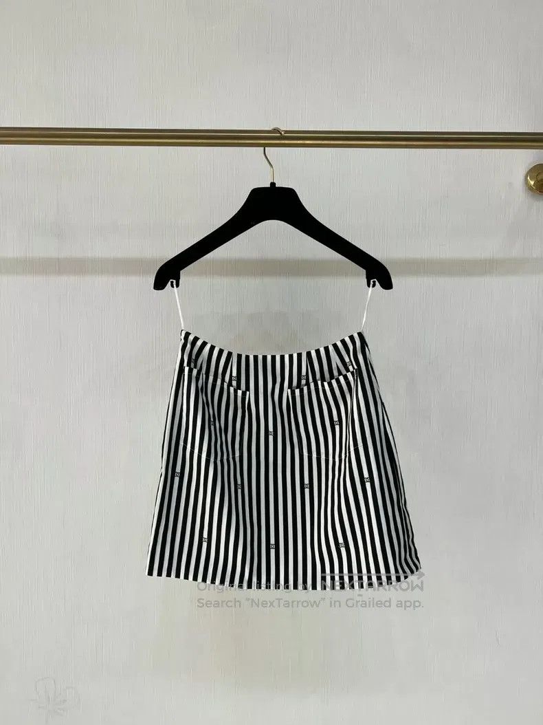 Chanel Chanel Striped logo glitter skirt Size 24" / US 00 / IT 34 - 3 Thumbnail