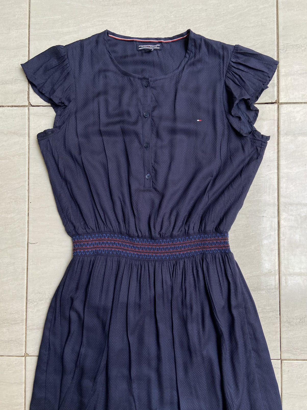 Tommy Hilfiger TOMMY HILFIGER Navy Midi Dress Size S / US 4 / IT 40 - 9 Thumbnail