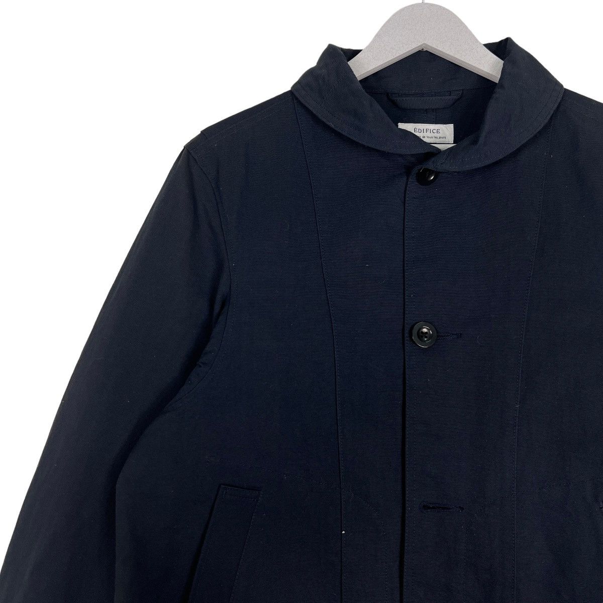 Edifice Japan 🔥 EDIFICE JAPAN INDIGO SHAWL COLAR CHORE JACKET MADE JAPAN Size US M / EU 48-50 / 2 - 7 Thumbnail