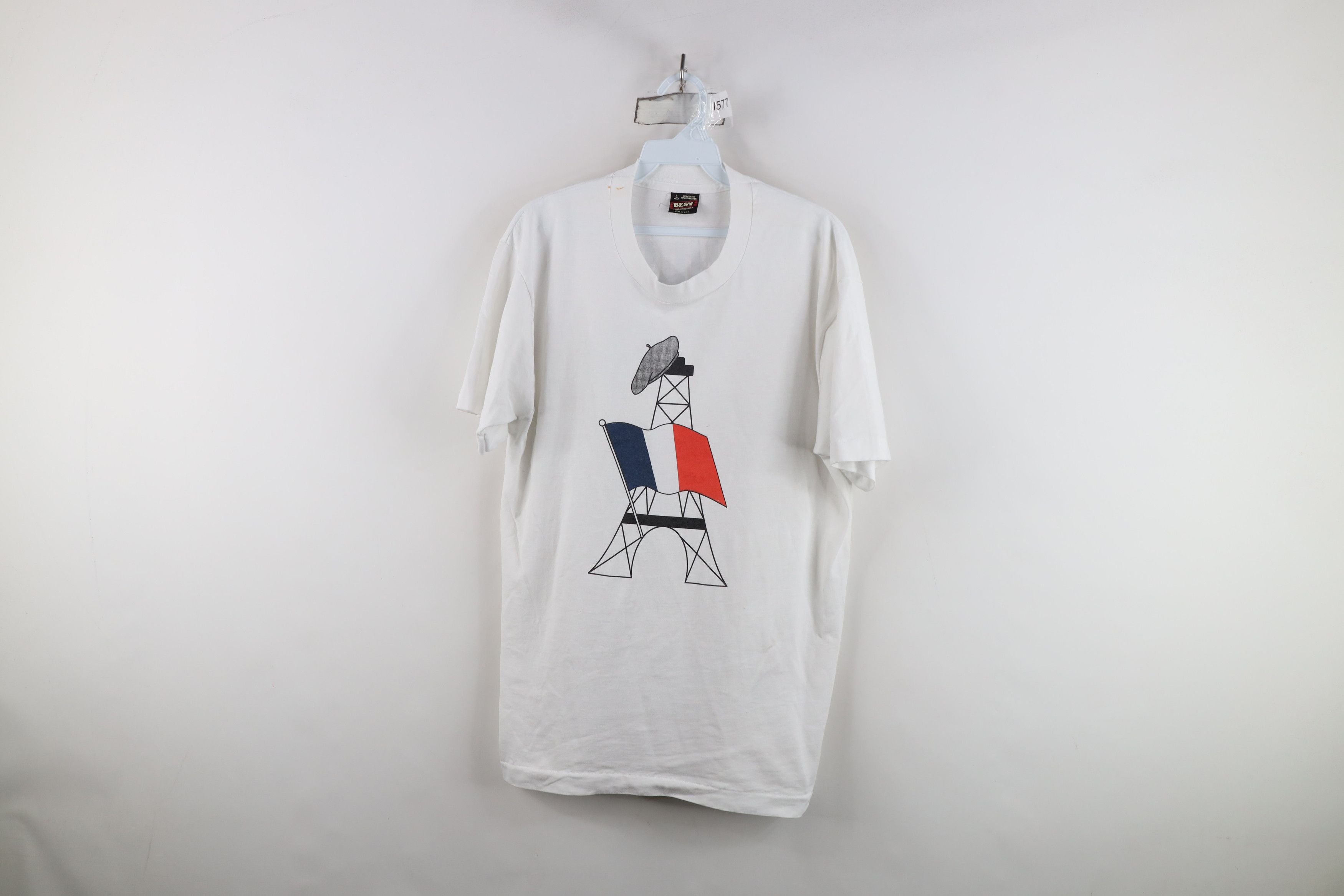 Vintage Vintage 90s Streetwear Francais French Club T-Shirt USA Size US L / EU 52-54 / 3 - 1 Thumbnail