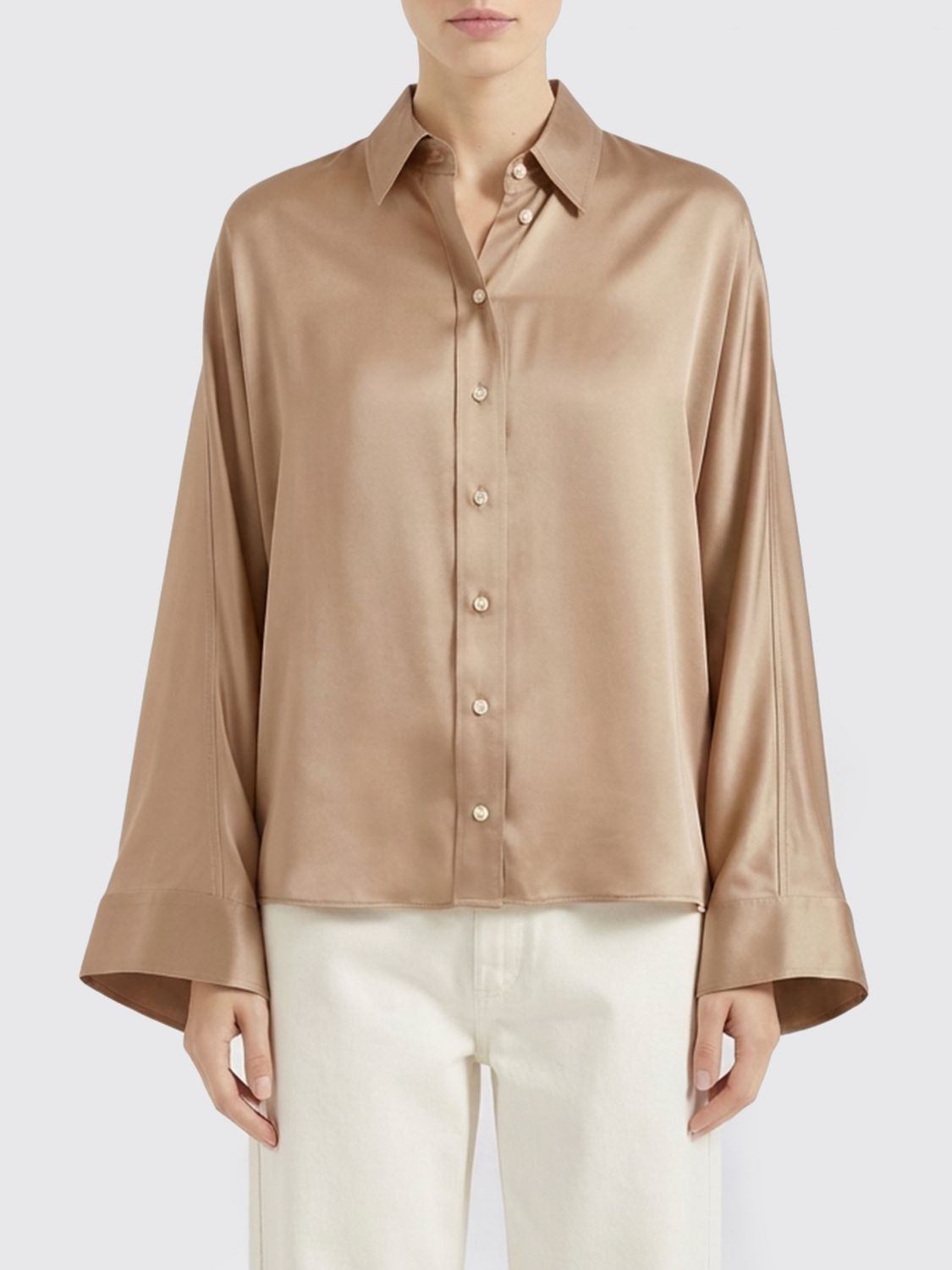 Brunello Cucinelli Brunello Cucinelli Shirt Woman Brown Size L / US 10 / IT 46 - 1 Thumbnail
