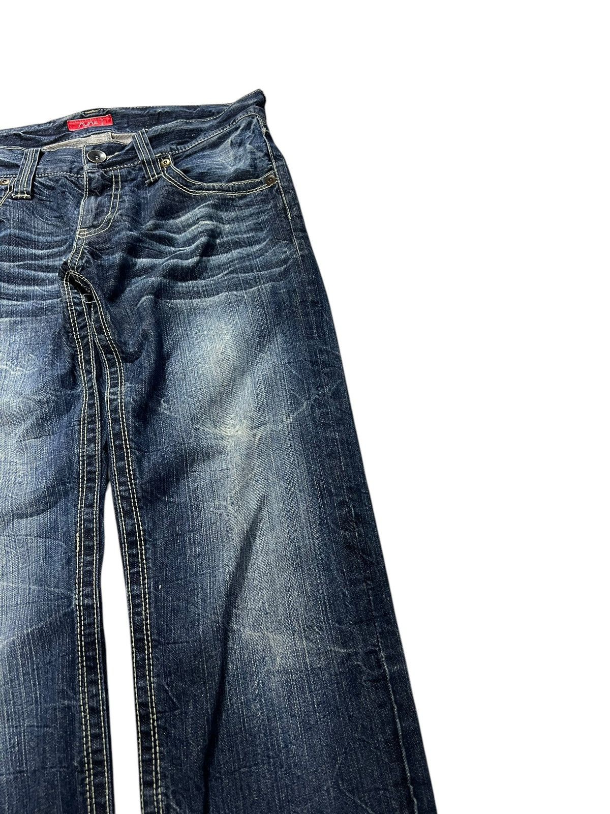 If Six Was Nine × Japanese Brand × Le Grande Bleu (L.G.B.) 💥FLARE💥AVAL WASHED HONEYCOM PUNK JEANS Size US 32 / EU 48 - 6 Thumbnail