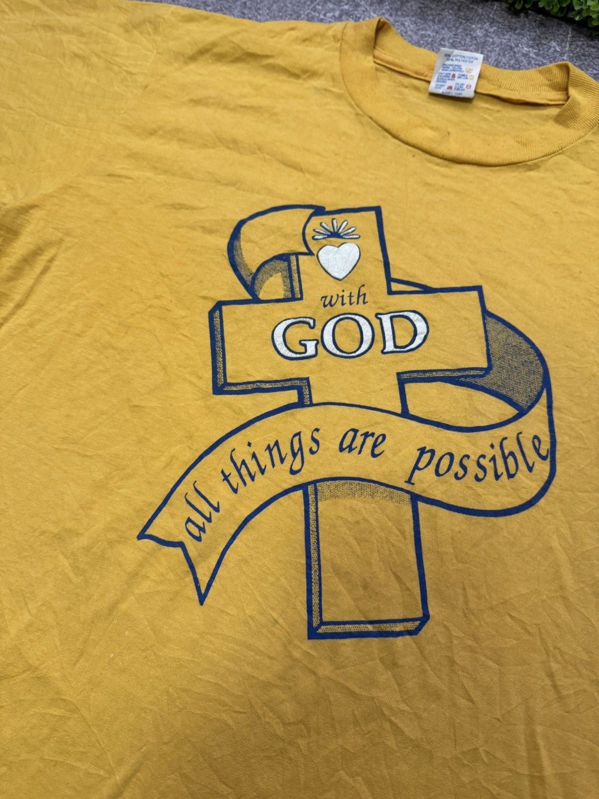 Vintage Vintage 90s God Church T Shirt Jesus Christ y2k Made In USA Size US M / EU 48-50 / 2 - 8 Thumbnail