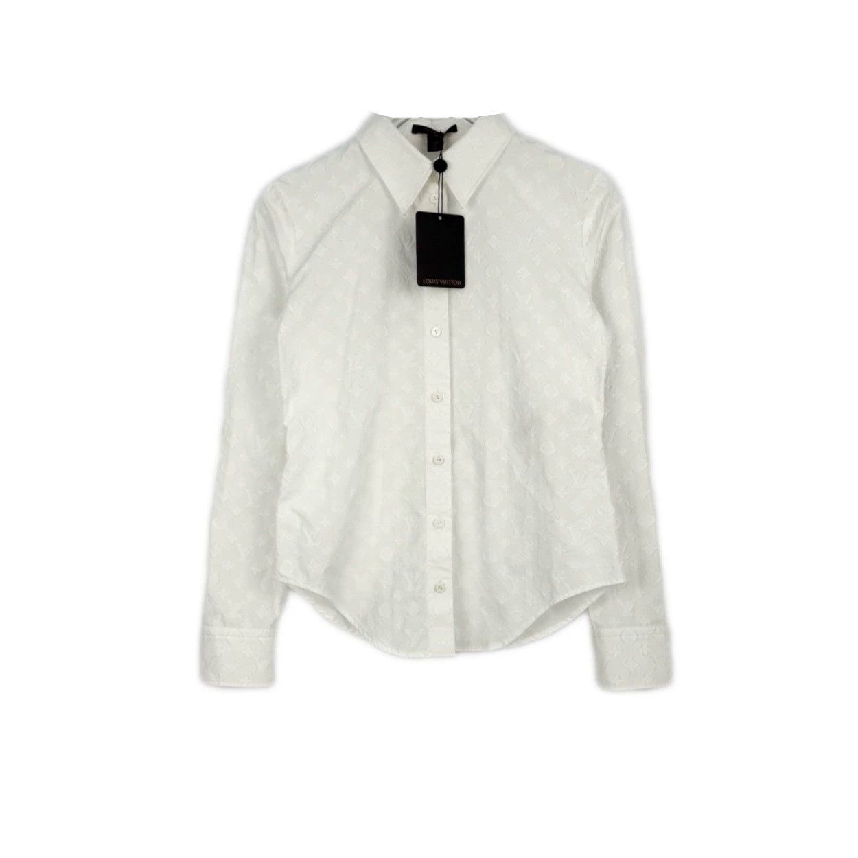 LV White Patterned Long Sleeve Shirt - dmc