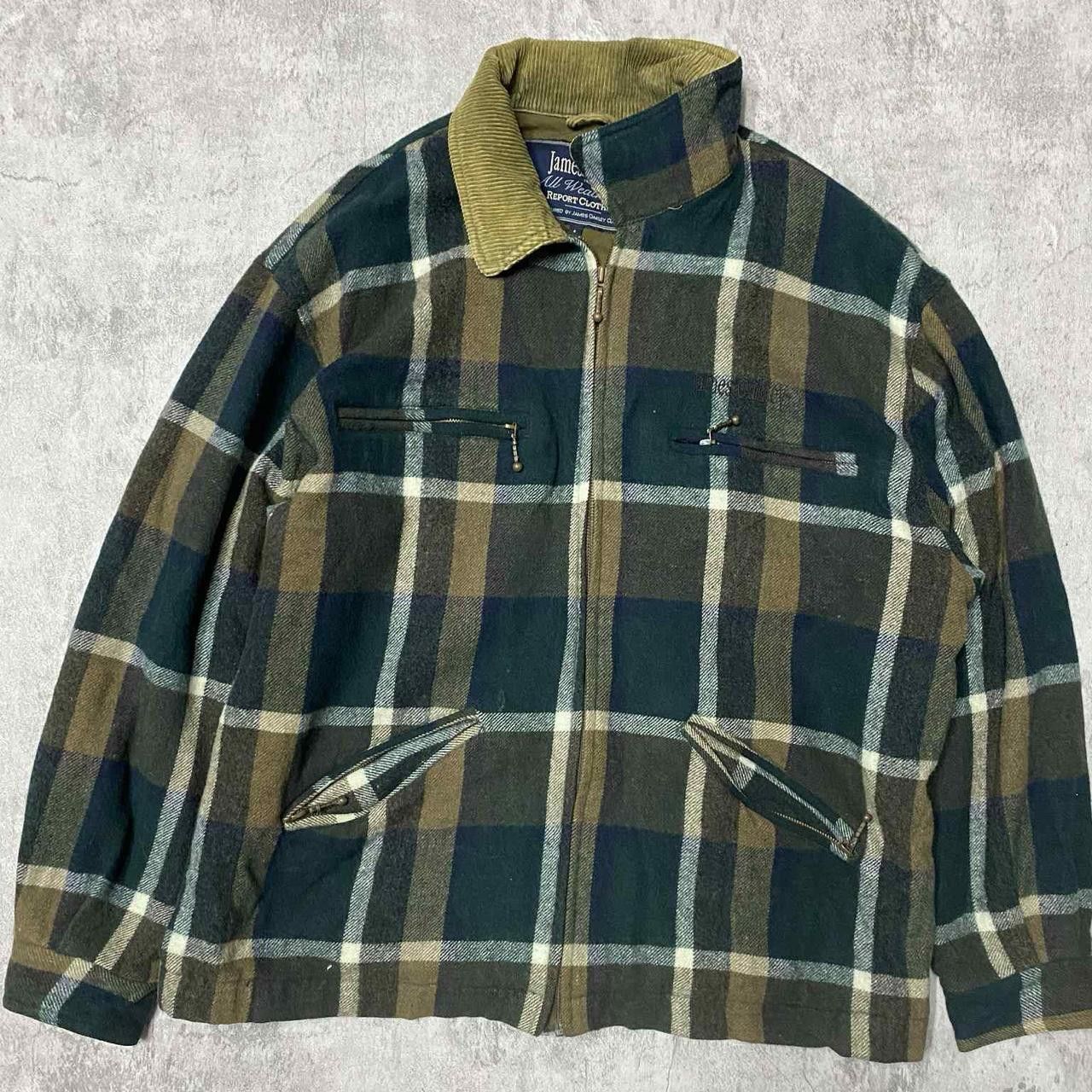 Other Green and brown plaid zip-up jacket with a retro Size US L / EU 52-54 / 3 - 1 Thumbnail