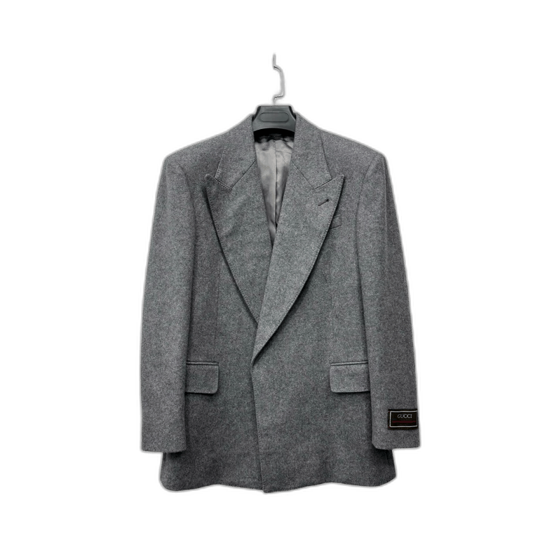 Gucci Gucci Gray Wool Blazer with Logo-2505 Size US M / EU 48-50 / 2 - 1 Thumbnail