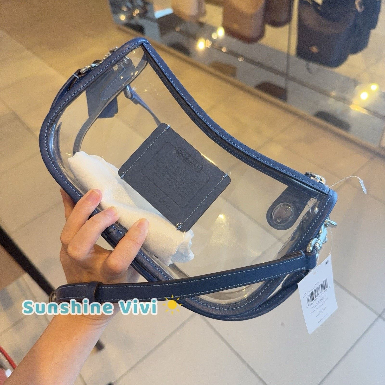 Coach NWT Coach Stadium Swinger Bag Clear Dust Bag CBH13 True Blue Size ONE SIZE - 11 Thumbnail