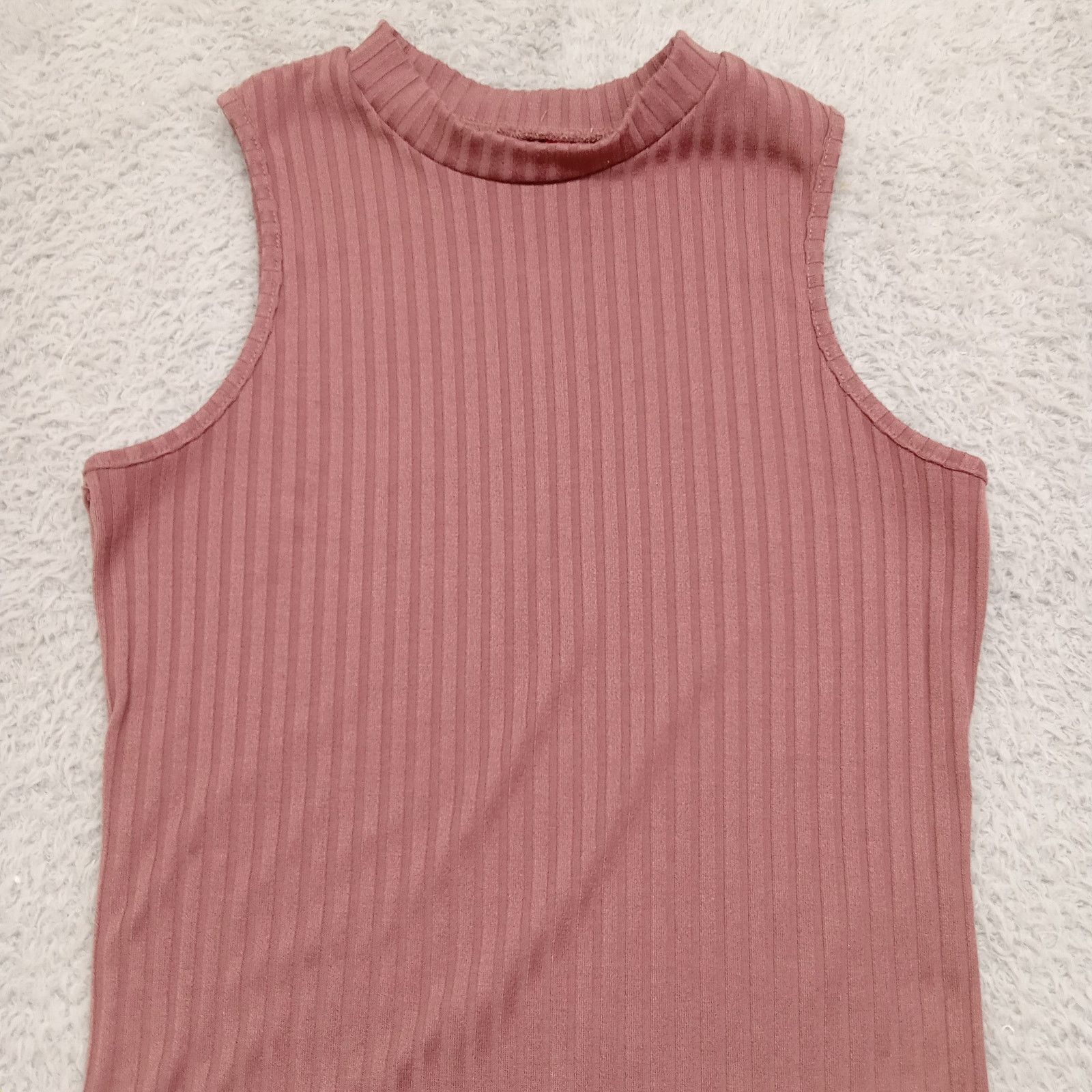 & Other Stories Hot Kiss Sleeveless Dress M Ribbed Rose Polyester Spandex Size M / US 6-8 / IT 42-44 - 2 Thumbnail