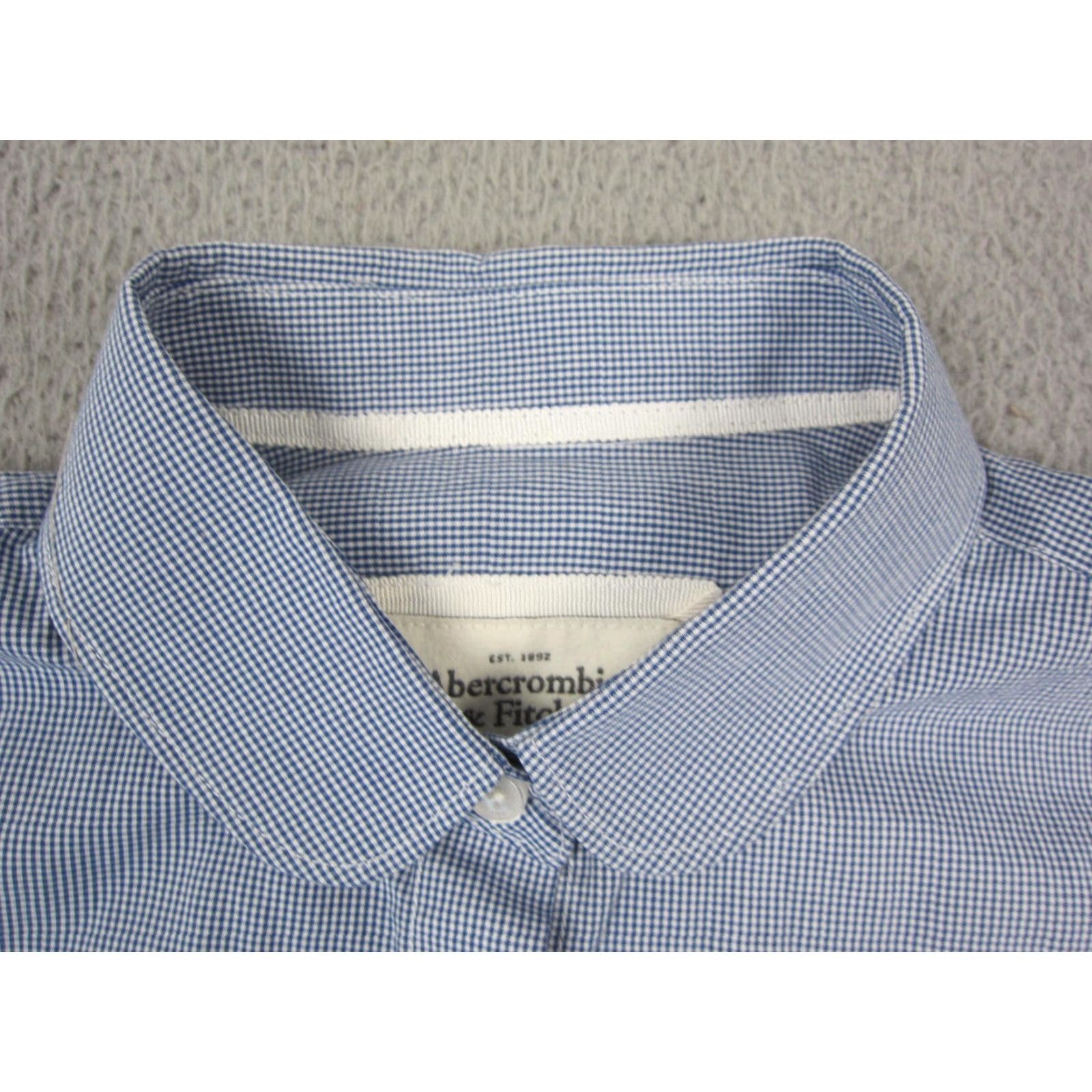 Abercrombie & Fitch VINTAGE Abercrombie & Fitch Shirt Womens Medium Blue Check Gingham Peter Pan Size M / US 6-8 / IT 42-44 - 4 Thumbnail