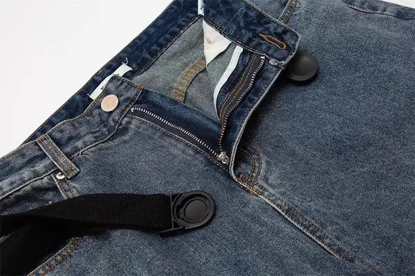 Japanese Brand VIBE Men's street style loose belt washed distressed jeans Size US 32 / EU 48 - 3 Thumbnail