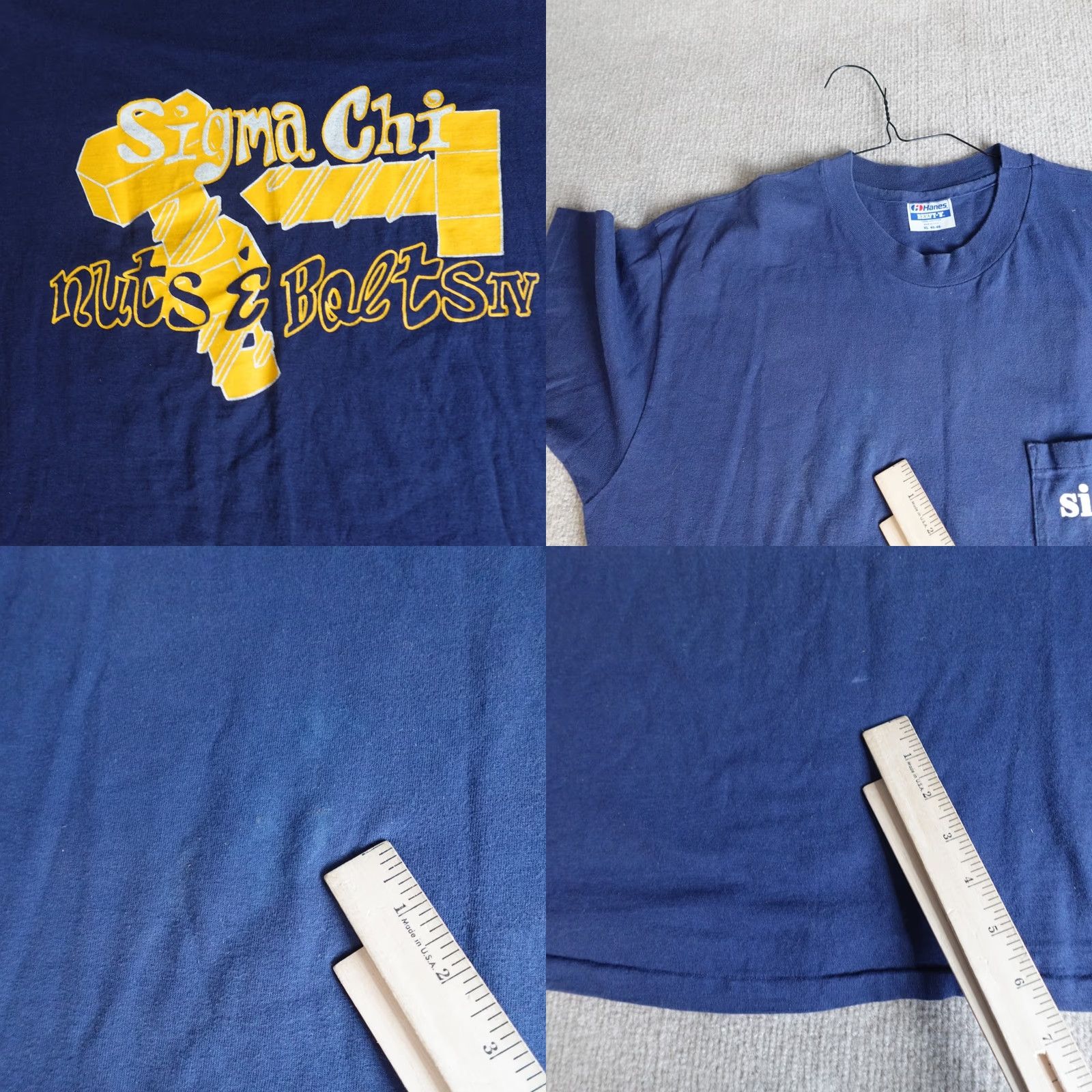 Vintage VINTAGE American Vintage Sigma Chi Shirt L Blue Double-Sided Size US L / EU 52-54 / 3 - 8 Thumbnail