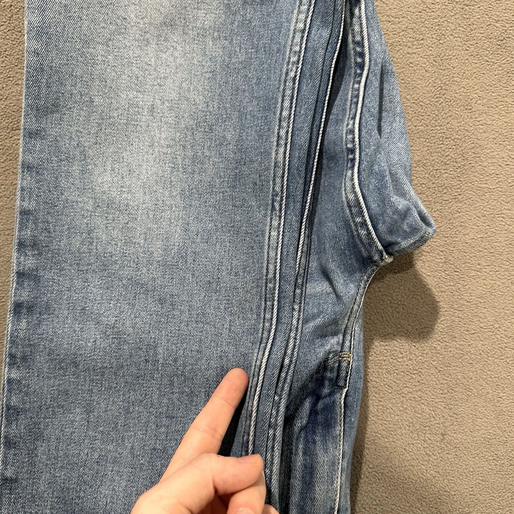Paige Paige Federal Jeans Men 32 Blue Denim Slim Straight Stretch 5-Pocket Solid Light Wash Size US 32 / EU 48 - 7 Thumbnail